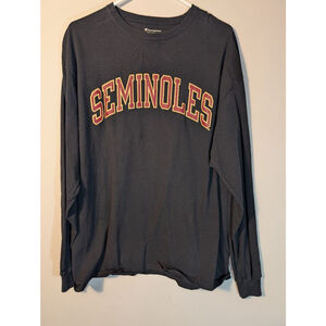 Men's Champion Seminoles Black Red Long Sleeve Tee XL